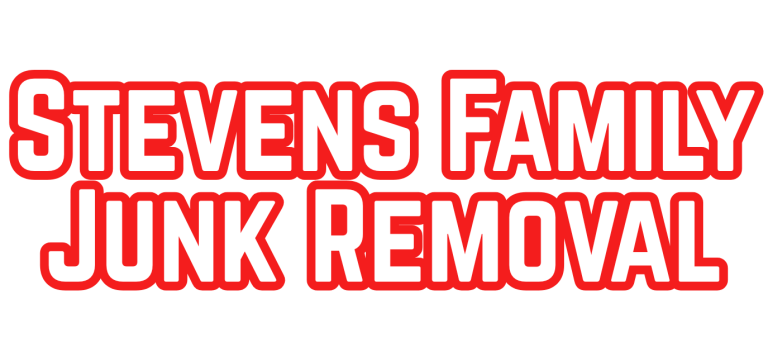Stevens Family Junk Removal Red and bold text reading "Stevens Family Junk Removal."
